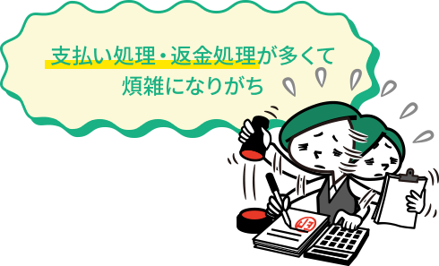 支払い処理・返金処理が多くて煩雑になりがち